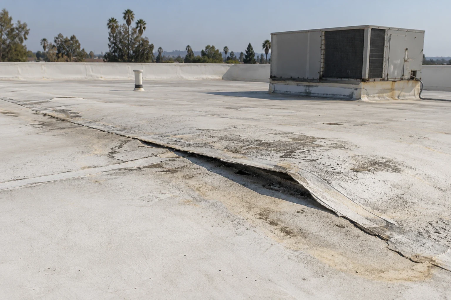 Commercial Roof Seam Failure Repair in Pomona